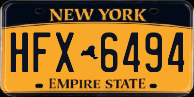 NY license plate HFX6494