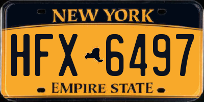 NY license plate HFX6497