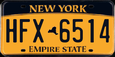 NY license plate HFX6514