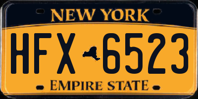 NY license plate HFX6523