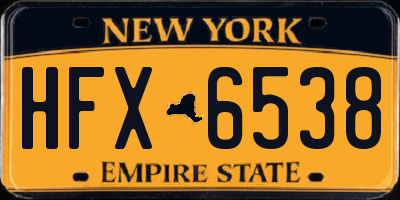 NY license plate HFX6538
