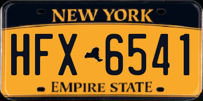 NY license plate HFX6541