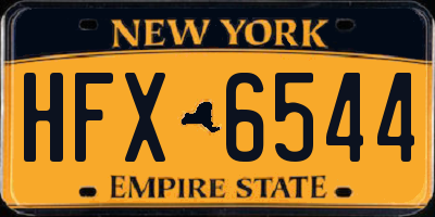 NY license plate HFX6544