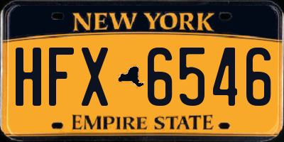 NY license plate HFX6546