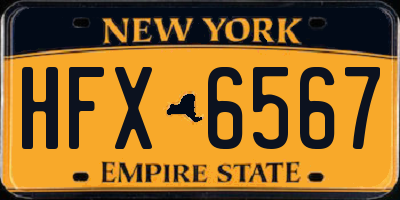 NY license plate HFX6567