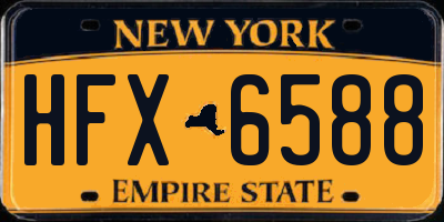 NY license plate HFX6588