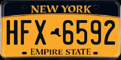 NY license plate HFX6592