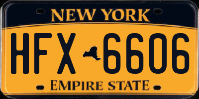 NY license plate HFX6606
