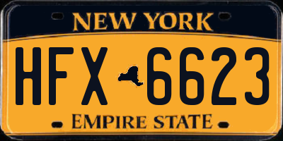 NY license plate HFX6623