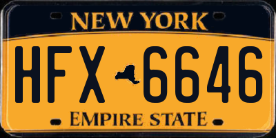 NY license plate HFX6646
