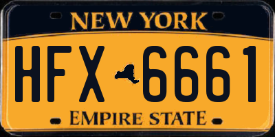 NY license plate HFX6661