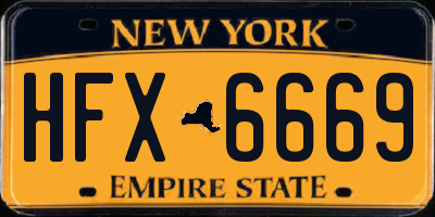 NY license plate HFX6669