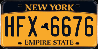 NY license plate HFX6676