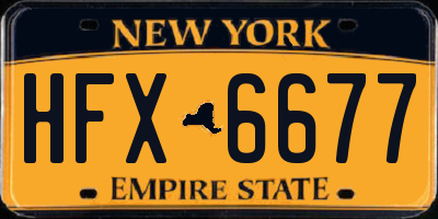 NY license plate HFX6677