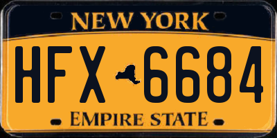 NY license plate HFX6684