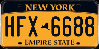 NY license plate HFX6688