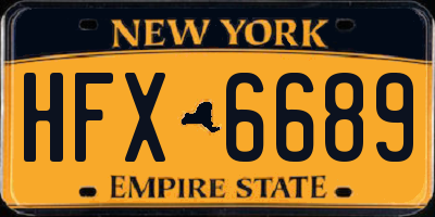 NY license plate HFX6689