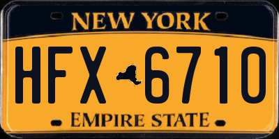 NY license plate HFX6710