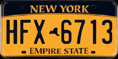 NY license plate HFX6713