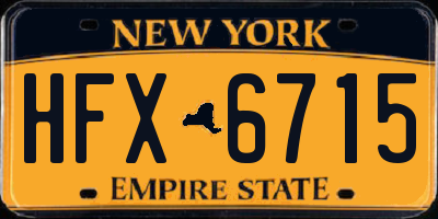 NY license plate HFX6715
