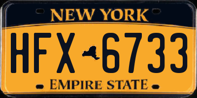 NY license plate HFX6733