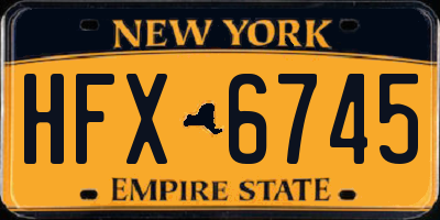 NY license plate HFX6745