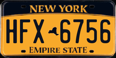 NY license plate HFX6756