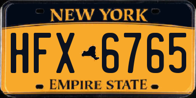 NY license plate HFX6765