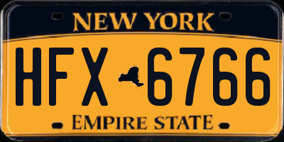 NY license plate HFX6766