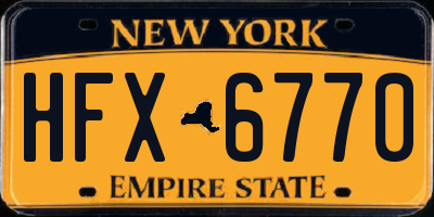 NY license plate HFX6770