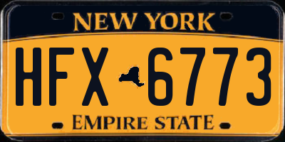 NY license plate HFX6773