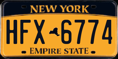 NY license plate HFX6774