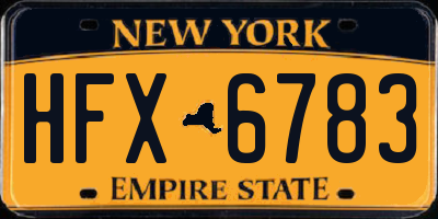 NY license plate HFX6783