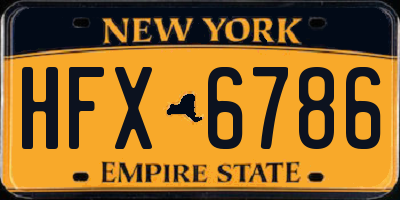 NY license plate HFX6786