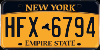 NY license plate HFX6794