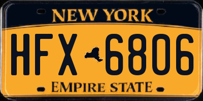 NY license plate HFX6806