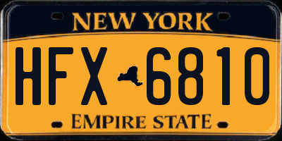 NY license plate HFX6810