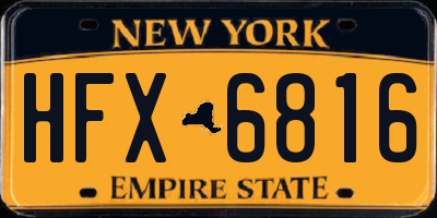 NY license plate HFX6816