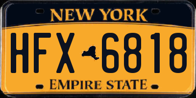 NY license plate HFX6818