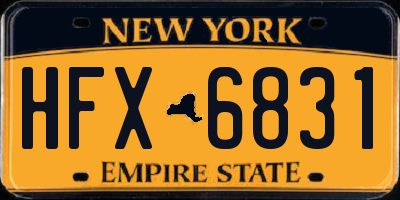 NY license plate HFX6831