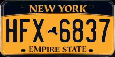 NY license plate HFX6837