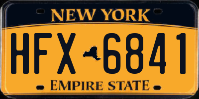 NY license plate HFX6841