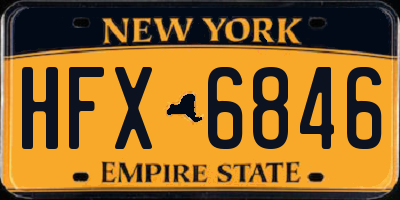 NY license plate HFX6846