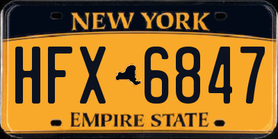 NY license plate HFX6847