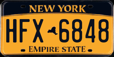 NY license plate HFX6848