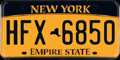 NY license plate HFX6850