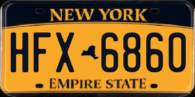 NY license plate HFX6860