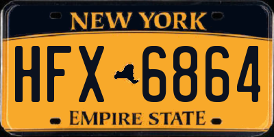 NY license plate HFX6864