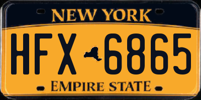 NY license plate HFX6865