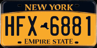NY license plate HFX6881
